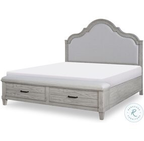 Belhaven Weathered Plank California King Upholstered Storage Panel Bed