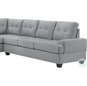 Dunstan Gray Reversible Sofa With Drop Down Cup Holders
