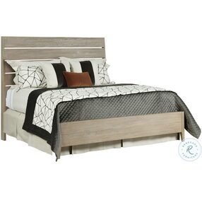 Symmetry Sand Incline Oak King Panel Bed With Medium Footboard