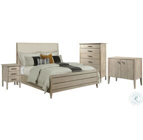 Symmetry Sand Incline Upholstered Panel Bedroom Set With High Footboard