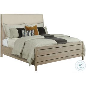 Symmetry Sand Incline King Upholstered Panel Bed With High Footboard