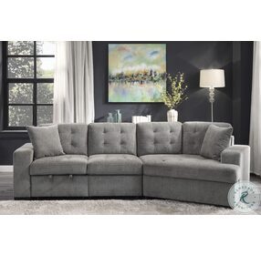 Logansport Gray LAF Sectional with Pull-out Ottoman