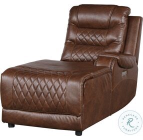 Putnam Brown Power RAF Reclining Chaise With USB Ports