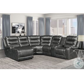 Putnam Gray 6 Piece Modular Power Reclining Sectional With LAF Chaise