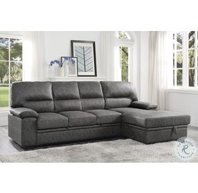 Michigan Dark Gray RAF 2 Piece Sectional With Pull Out Bed