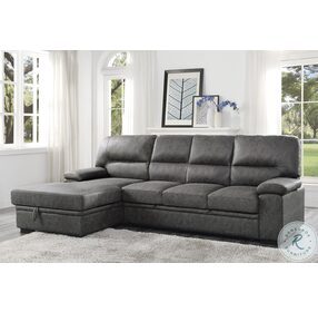 Michigan Dark Gray LAF 2 Piece Sectional with Pull Out Bed