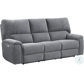 Dickinson Charcoal Power Double Reclining Sofa With Power Headrests