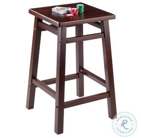 Carter Walnut Square Seat Counter Height Stool