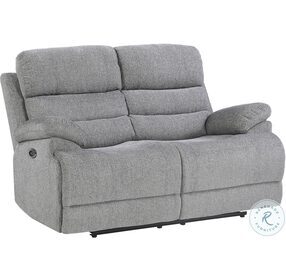 Sherbrook Gray Power Double Reclining Loveseat With Power Headrests