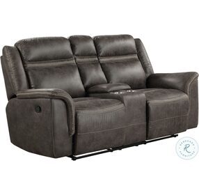 Boise Brown Double Reclining Loveseat With Console