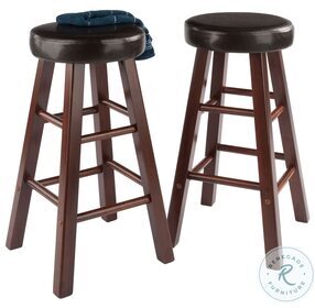 Maria Espresso And Walnut Cushioned Counter Height Stool Set Of 2