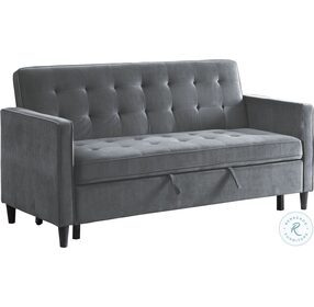 Strader Dark Gray Convertible Studio Sofa With Pull Out Bed