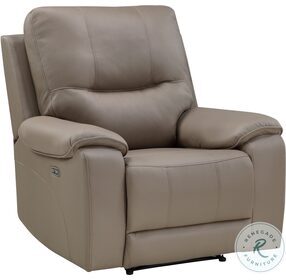 LeGrande Taupe Power Reclining Chair With Power Headrest