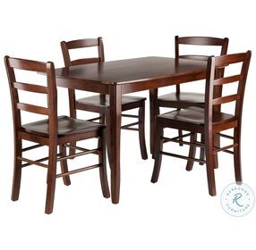 Inglewood Walnut 5 Piece Dining Set with 4 Ladderback Chairs