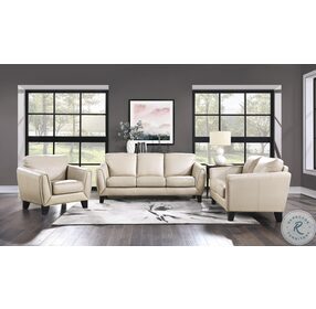 Spivey Beige Leather Living Room Set
