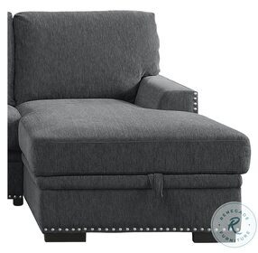 Morelia Charcoal RAF Chaise With Hidden Storage