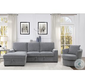 Morelia Dark Gray 2 Piece LAF Sectional With Pull Out Bed