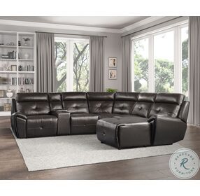 Avenue Brown Push Back Reclining RAF Sectional