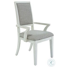 Mirage Wire Brushed White Upholstered Arm Chair Set of 2