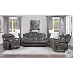 Centeroak Gray Double Reclining Living Room Set