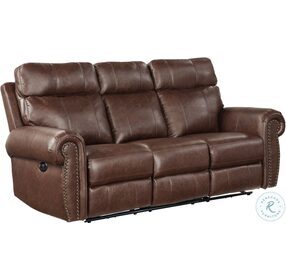 Granville Brown Double Power Reclining Sofa