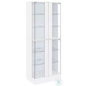 Cabra White High Gloss Glass Shelves Display Curio Cabinet