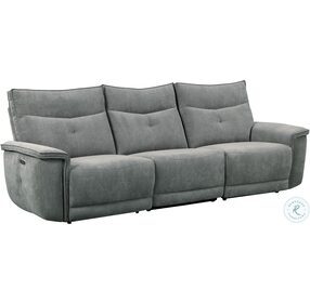 Tesoro Dark Gray Double Power Reclining Sofa