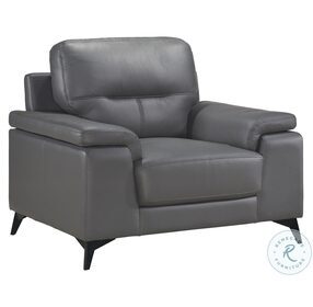 Mischa Dark Gray Leather Chair