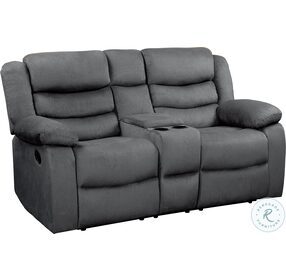 Discus Gray Double Reclining Loveseat With Console