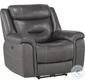 Danio Dark Gray Kennett Power Reclining Chair With Power Headrest