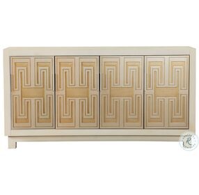 Voula White And Gold Accent Cabinet