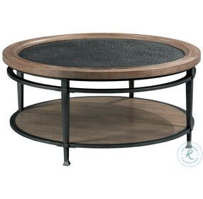 Austin Medium Brown And Dark Bronze Round Coffee Table
