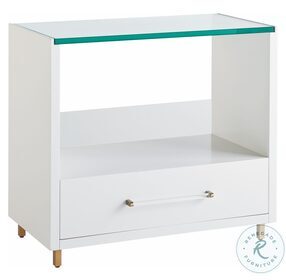 Love Joy Bliss Peony White Lacquer Nightstand