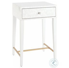 Love Joy Bliss White Lacquer Bedside Table