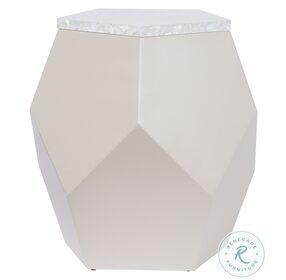 Love Joy Bliss Taupe Lacquer Geo End Table
