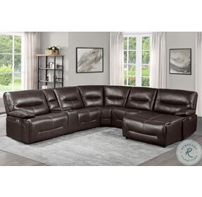 Dyersburg Brown RAF Power Reclining Chaise Sectional