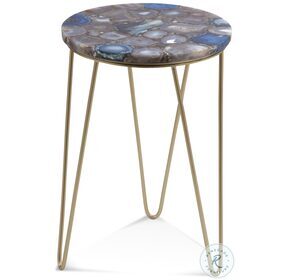 Leuris Blue Agate And Gold Accent Table