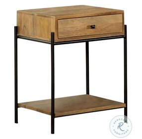 Declan Natural Mango And Black Accent Table