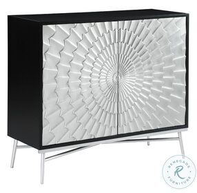 Josie Black And Silver Accent Cabinet
