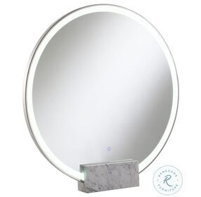 Jocelyn White And Chrome Table Mirror