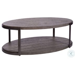 Modern View Gauntlet Gray Oval Cocktail Table