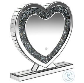 Euston Silver Heart Shape Table Mirror