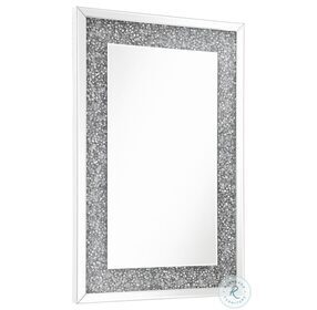 Valerie Silver Crystal Inlay Rectangle Wall Mirror