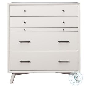 Flynn White 4 Drawer Chest With Pull Out Tray