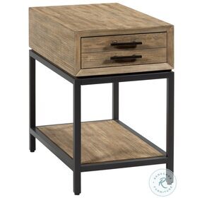 Jefferson Natural Waxed Beige And Dark Bronze Chairside Table