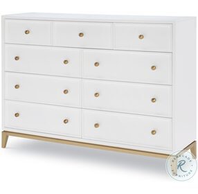 Chelsea White And Gold Bureau Dresser by Rachael Ray