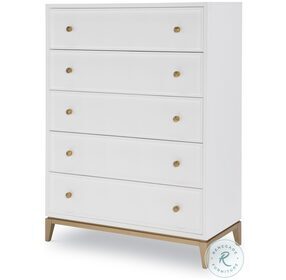 Chelsea White And Gold Drawer Chest by Rachael Ray