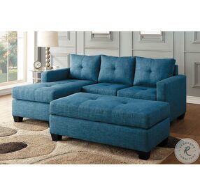 Phelps Blue Reversible Sofa Chaise