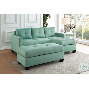Phelps Teal Reversible Sofa Chaise