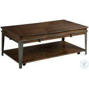 Composite Rich Espresso And Antique Nickel Rectangular Lift Top Coffee Table